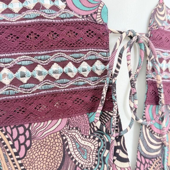 Handmade NKN By Nekane Artisan Tunic Dress With Embroidery & Lace Details, S - Picture 5 of 5